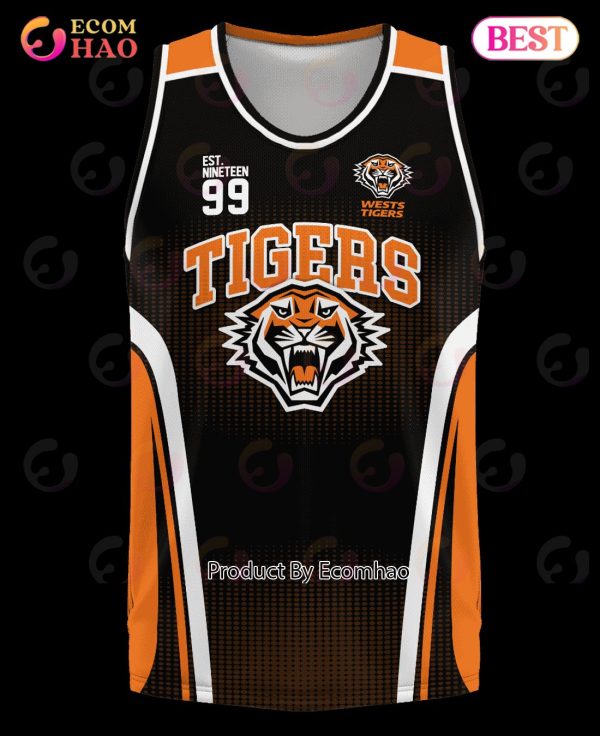 NRL Wests Tigers Basketball Jerseys Tanktop 2023 Personalized