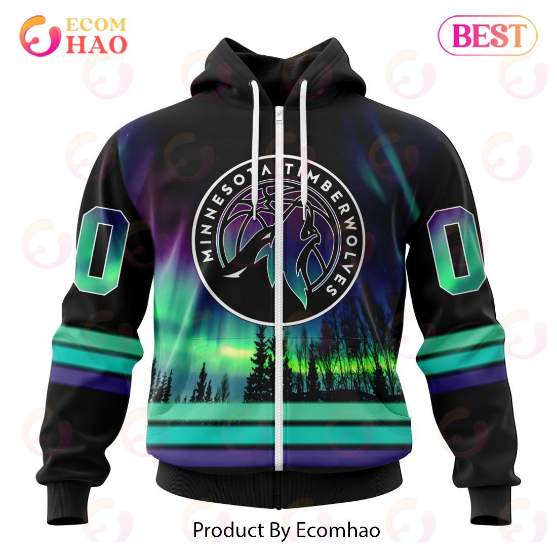 NBA Minnesota Timberwolves Special Design With Northern Lights 3D Hoodie