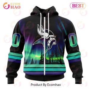 NFL Minnesota Vikings Special Design With Northern Lights 3D Hoodie