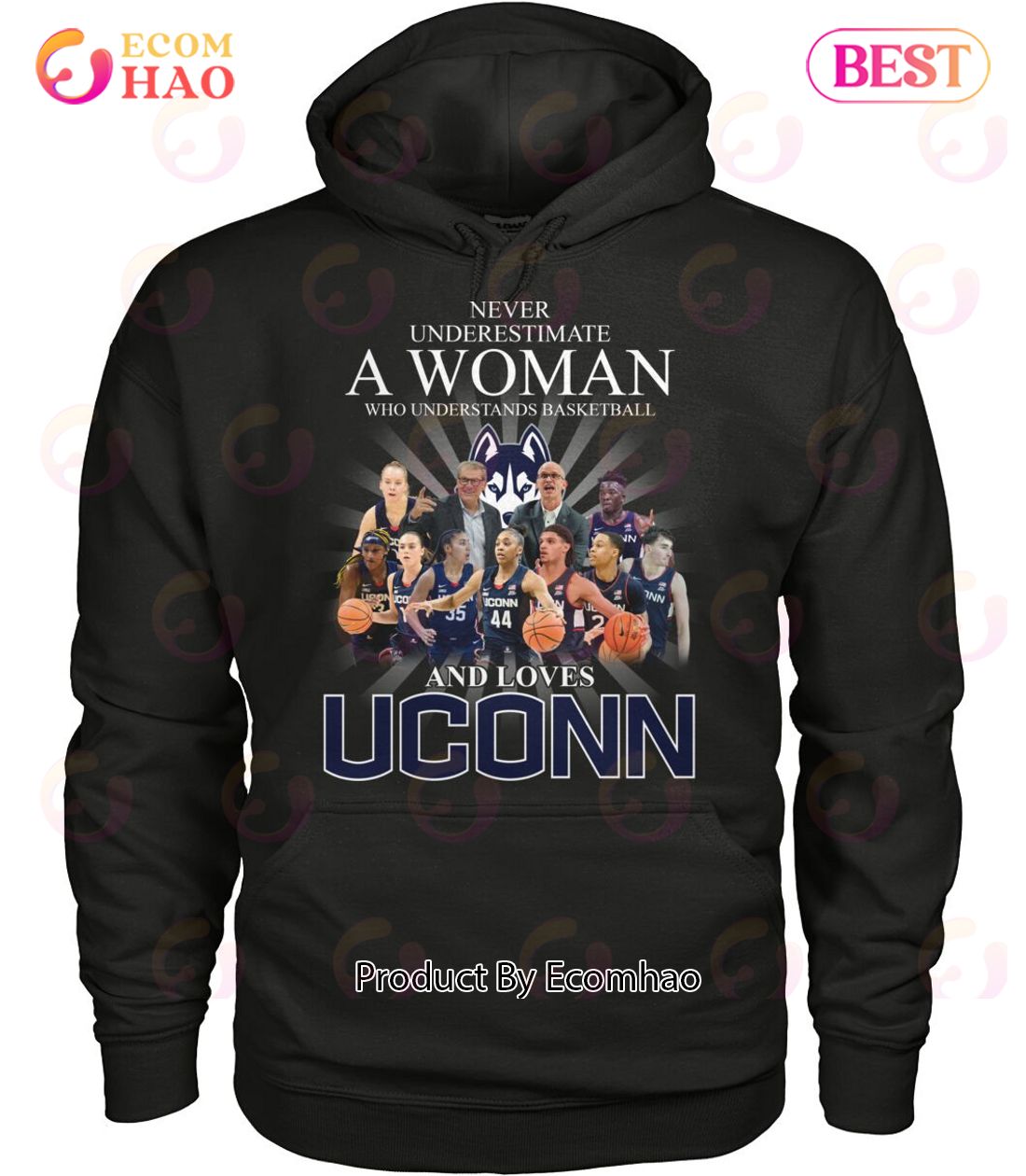 Never Underestimate A Woman Who Understands Basketball And Loves Uconn T-Shirt