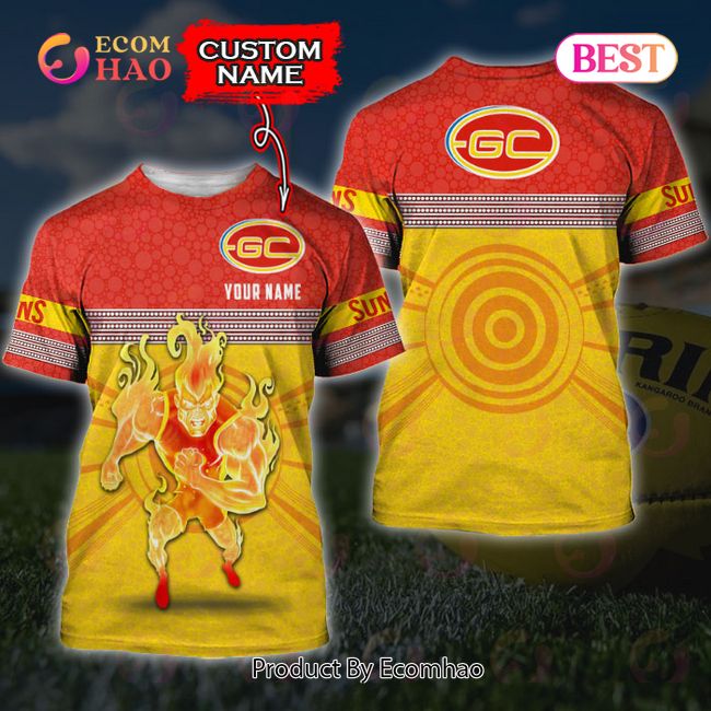 AFL Gold Coast Suns Custom Name 3D Shirt