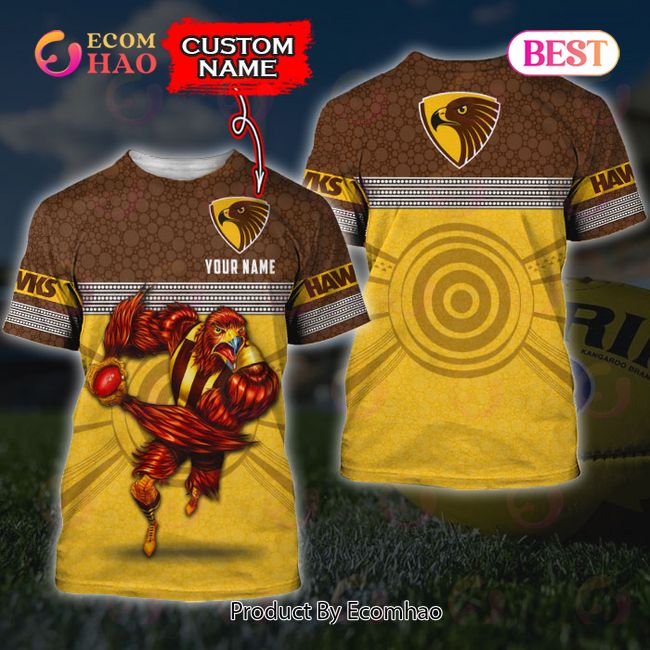 AFL Hawthorn Hawks Custom Name 3D Shirt