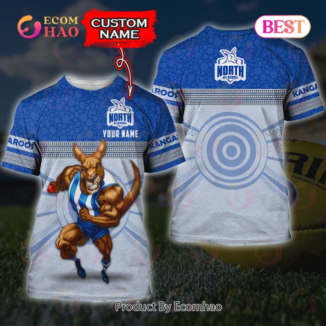 AFL North Melbourne Kangaroos Custom Name 3D Shirt