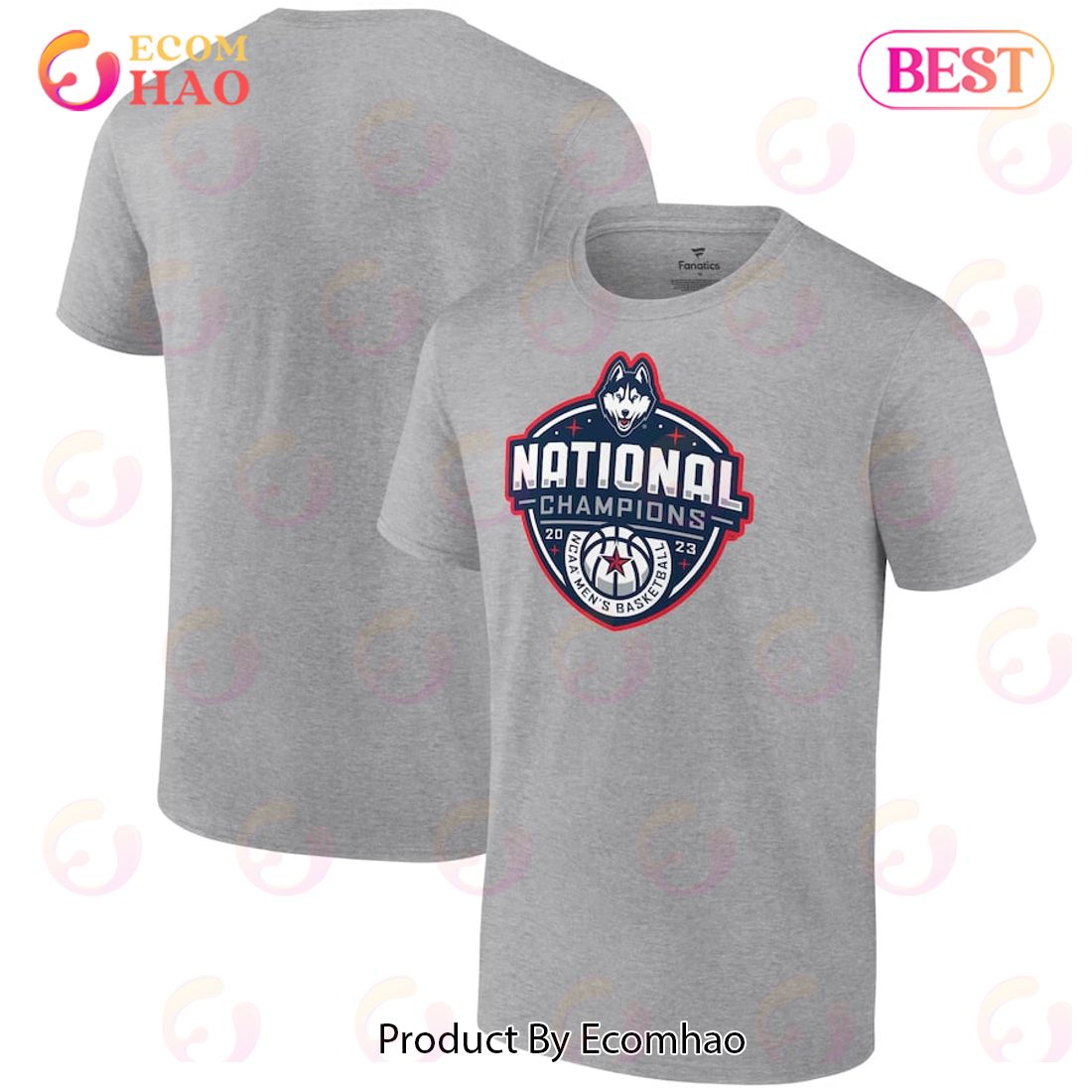 UConn Huskies 2023 NCAA Men’s Basketball National Champions Locker Room Shirt – Sport Grey