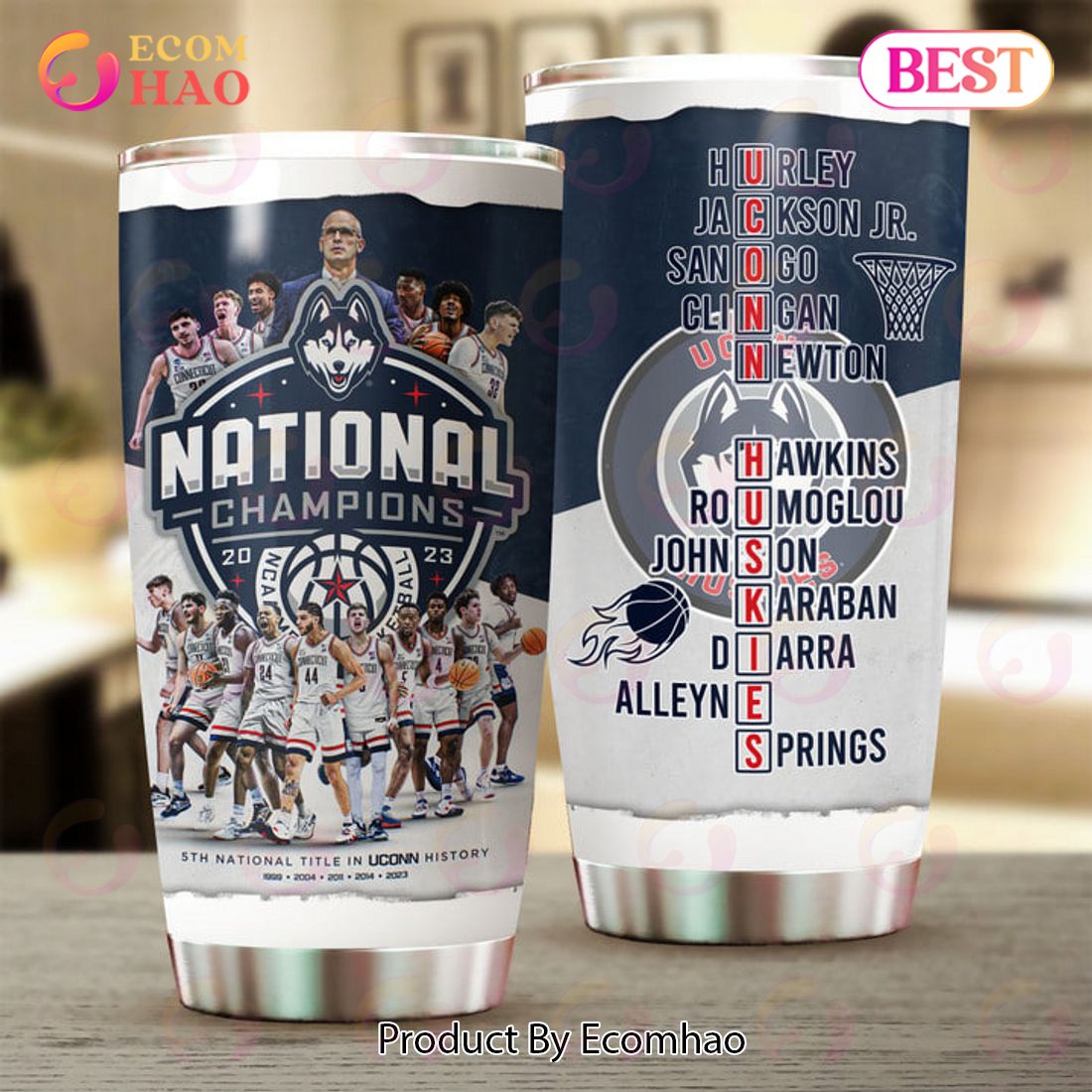 UConn Huskies NCAA Men’s Basketball National Champions Tumbler