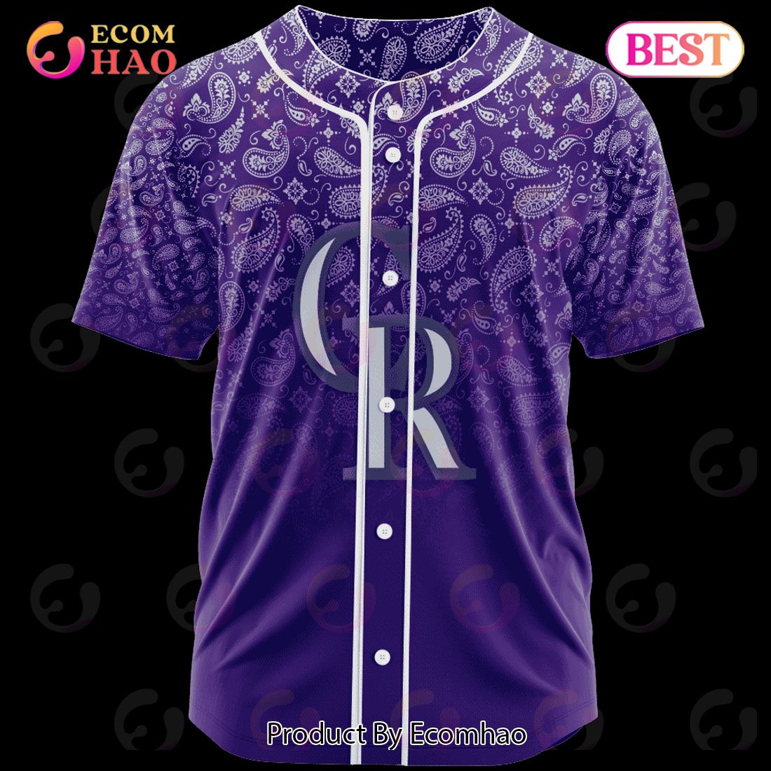 MLB Colorado Rockies Paisley Pattern Jersey LIMITED EDITION