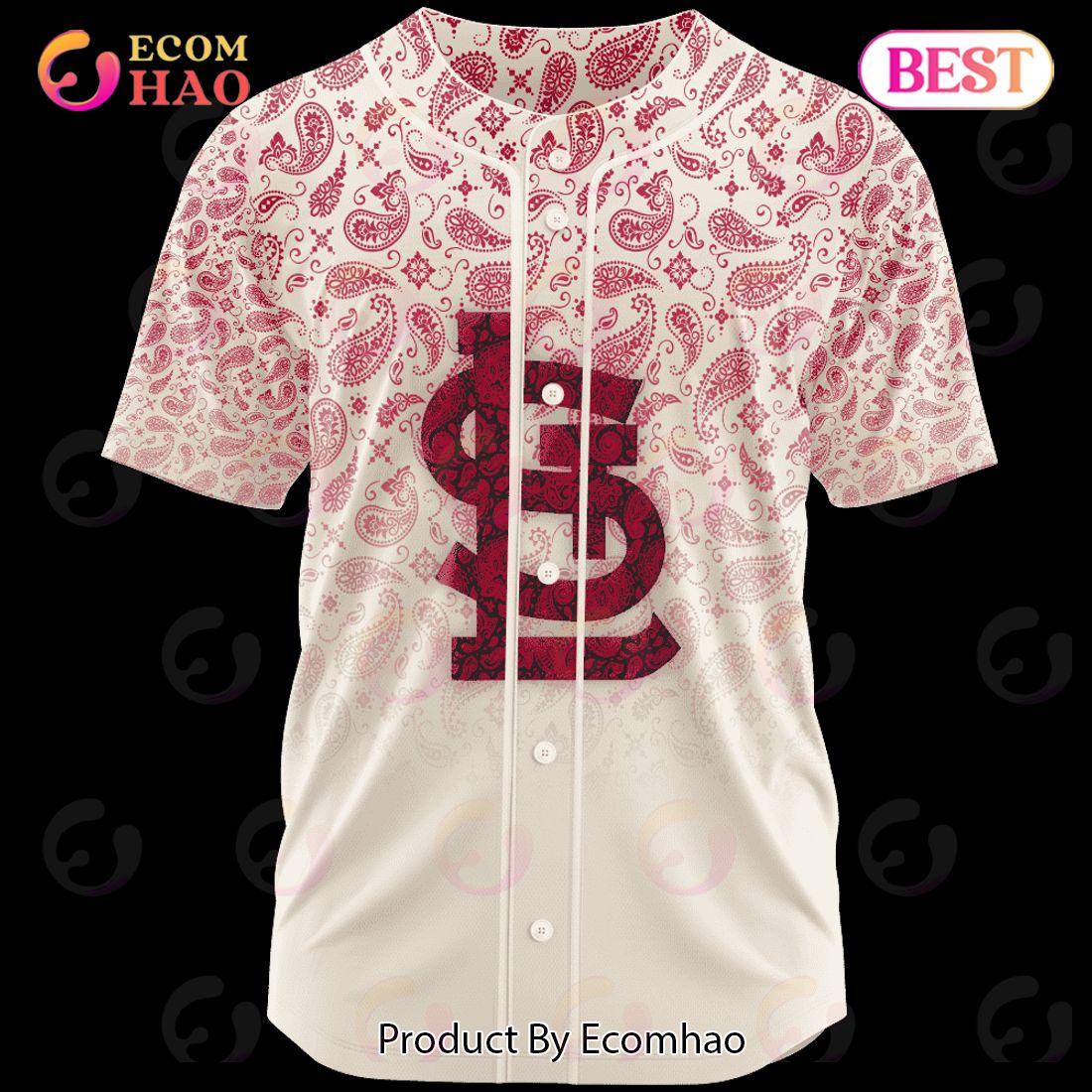 MLB St Louis Cardinals Paisley Pattern Jersey LIMITED EDITION