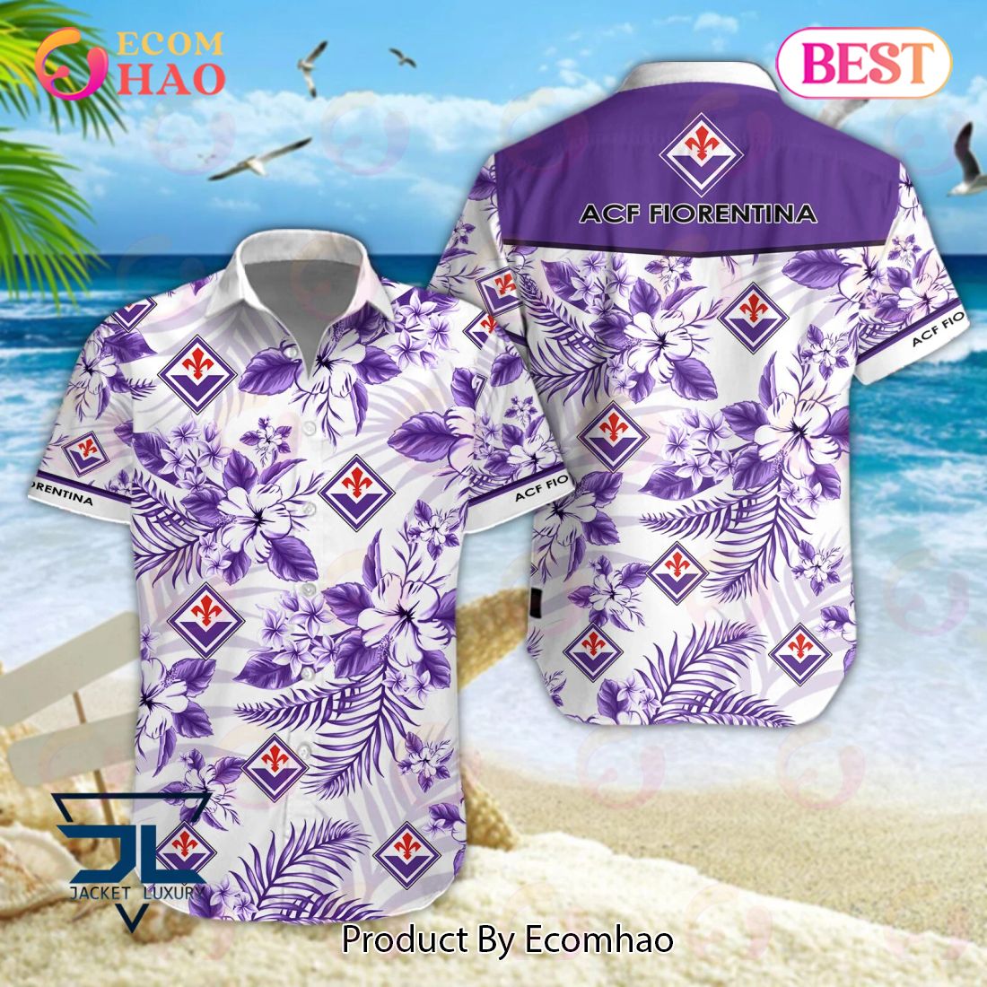 ACF Fiorentina Lega Serie A Hawaiian Shirt