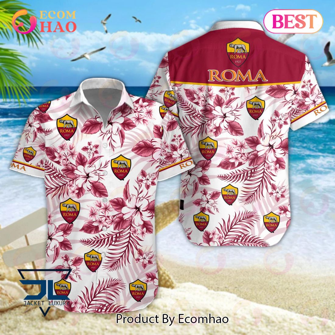 AS Roma Lega Serie A Hawaiian Shirt