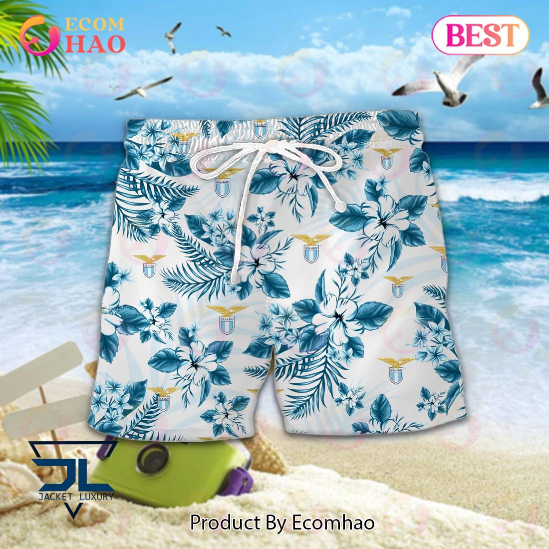 S.S. Lazio Lega Serie A Hawaiian Shirt