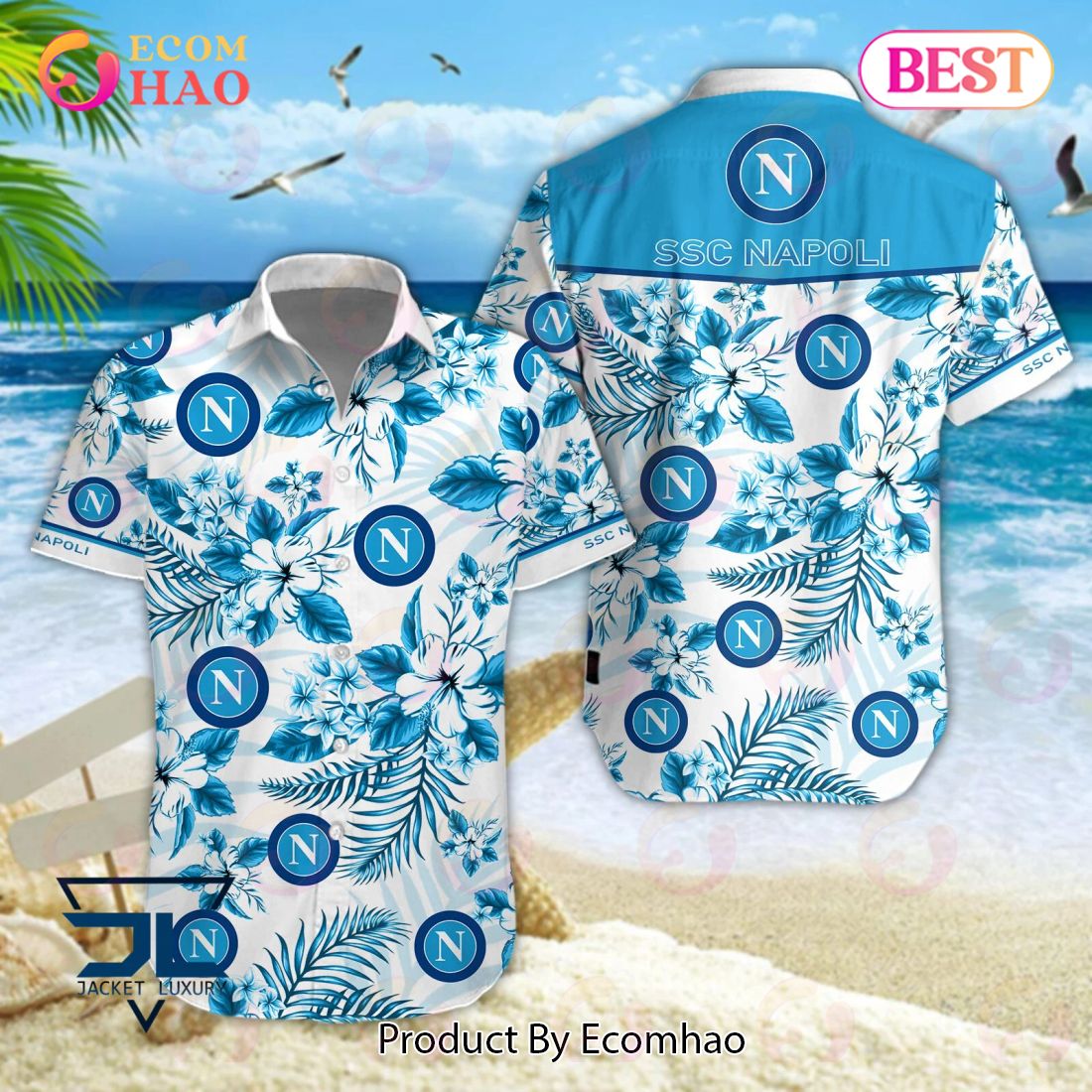 SSC Napoli Lega Serie A Hawaiian Shirt