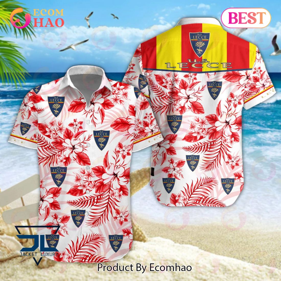 U.S. Lecce Lega Serie A Hawaiian Shirt