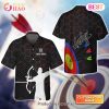 Maxcorners Archery Summer Short Sleeve Shirts Personalized Name 3D Target Bow Hawaiian Shirt