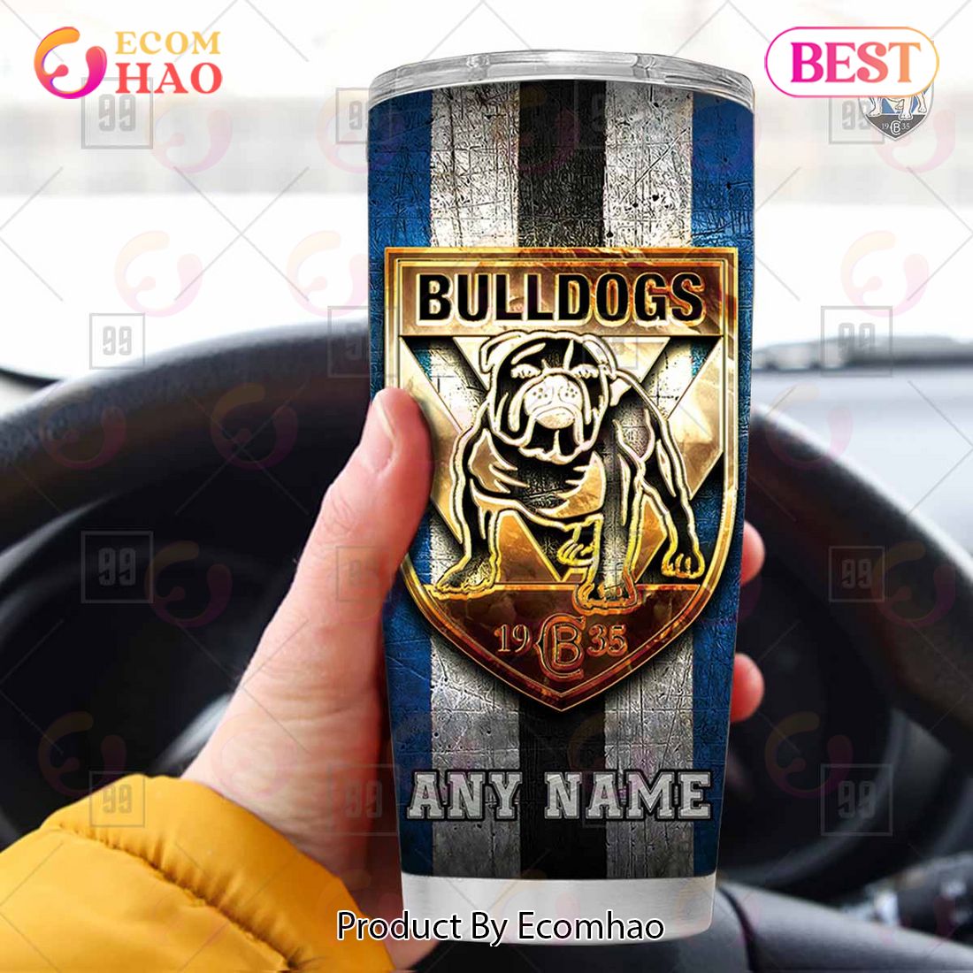 Personalized NRL Canterbury Bankstown Bulldogs Old Metal Tumbler