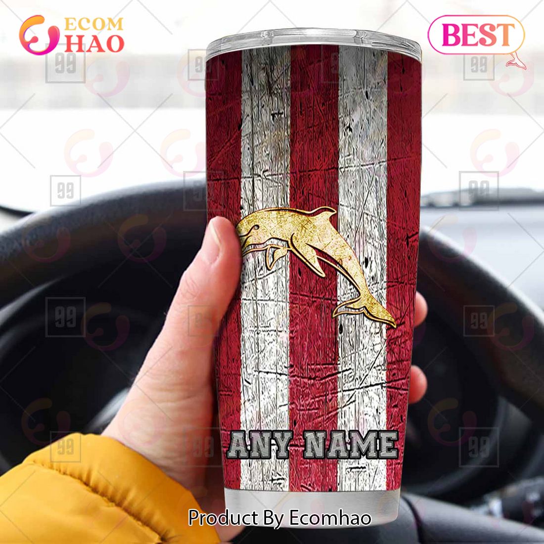 Personalized NRL Canberra Raiders Old Metal Tumbler