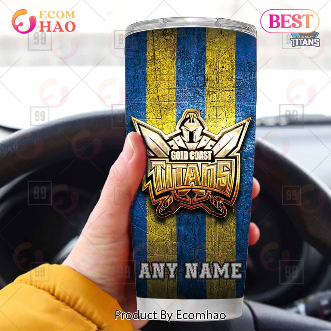 Personalized NRL Gold Coast Titans Old Metal Tumbler