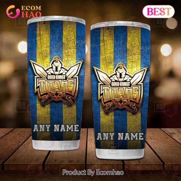 Personalized NRL Gold Coast Titans Old Metal Tumbler