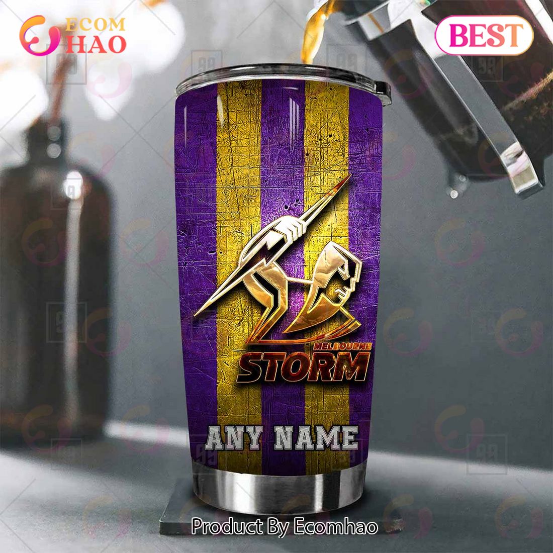 Personalized NRL Melbourne Storm Old Metal Tumbler