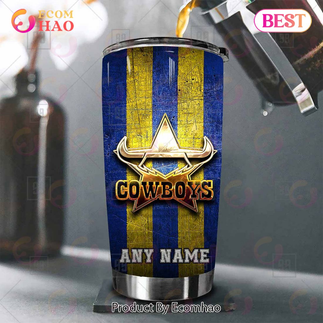 Personalized NRL North Queensland Cowboys Old Metal Tumbler