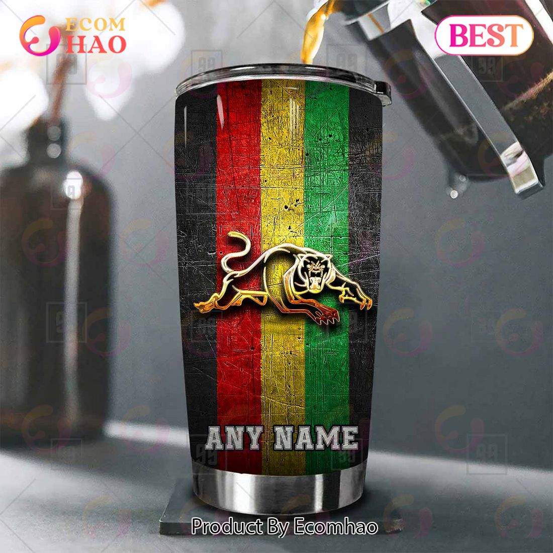 Personalized NRL Penrith Panther Old Metal Tumbler