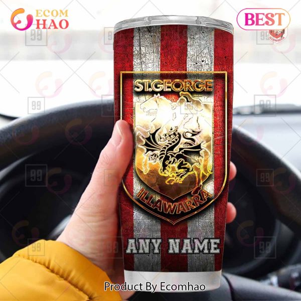Personalized NRL St. George Illawarra Dragons Old Metal Tumbler
