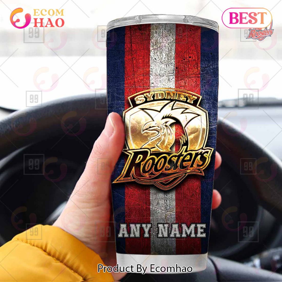 Personalized NRL Sydney Roosters Old Metal Tumbler