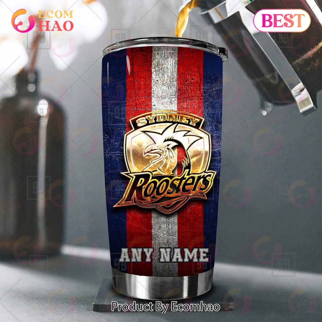 Personalized NRL Sydney Roosters Old Metal Tumbler