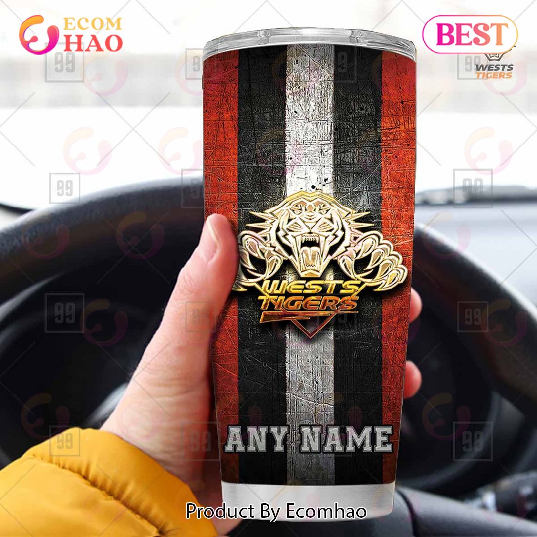 Personalized NRL Wests Tigers Old Metal Tumbler