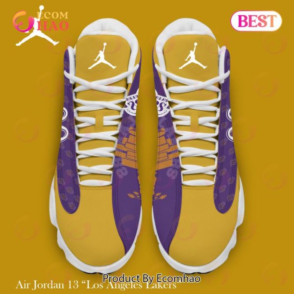 Los Angeles Lakers Personalized Name And Number Air Jordan 13 Shoes