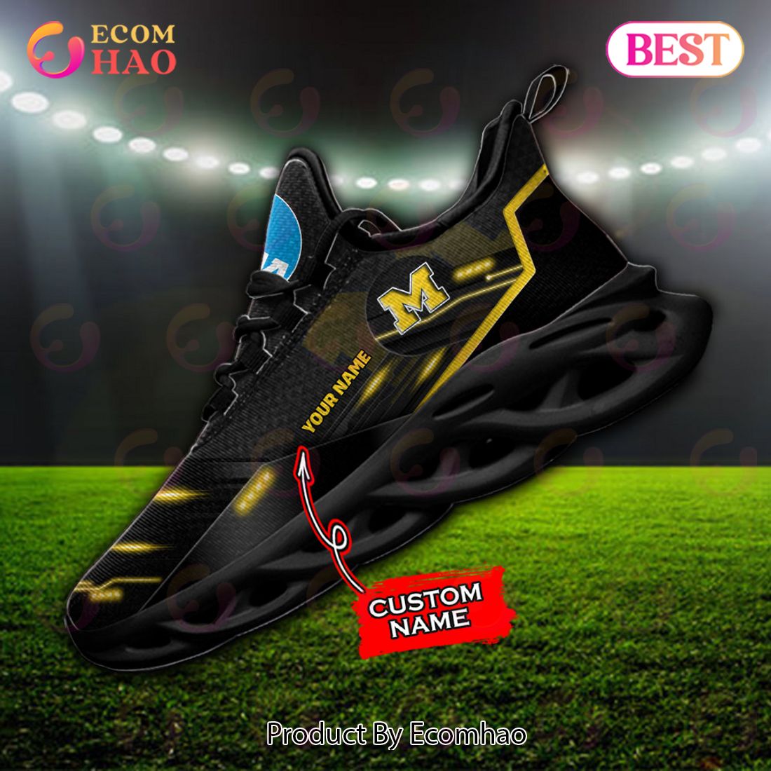 NCAA Michigan Wolverines Max Soul Sneaker Custom Name