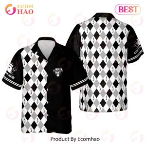 Maxcorners Button-Down Lucky Pattern Personalized Name Hawaiian Shirt