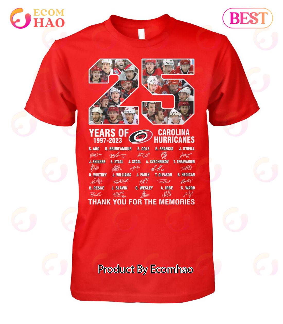 25 Years Of 1997 – 2023 Carolina Hurricanes Thank You For The Memories T-Shirt