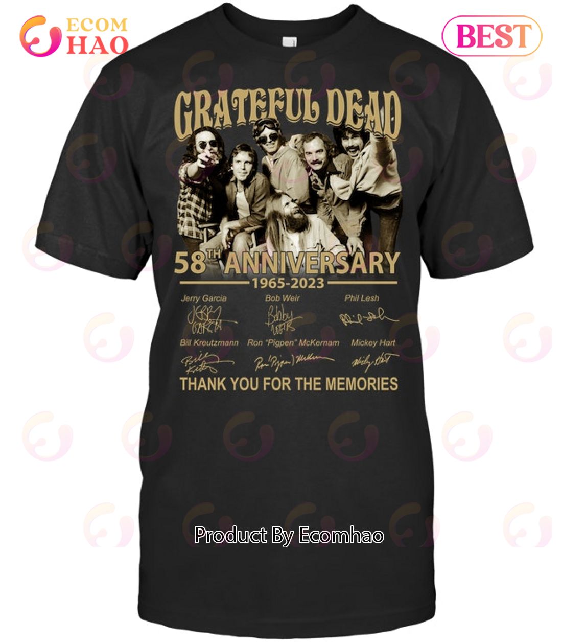 Grateful Dead 58th Anniversary 1965 – 2023 Thank You For The Memories T-Shirt