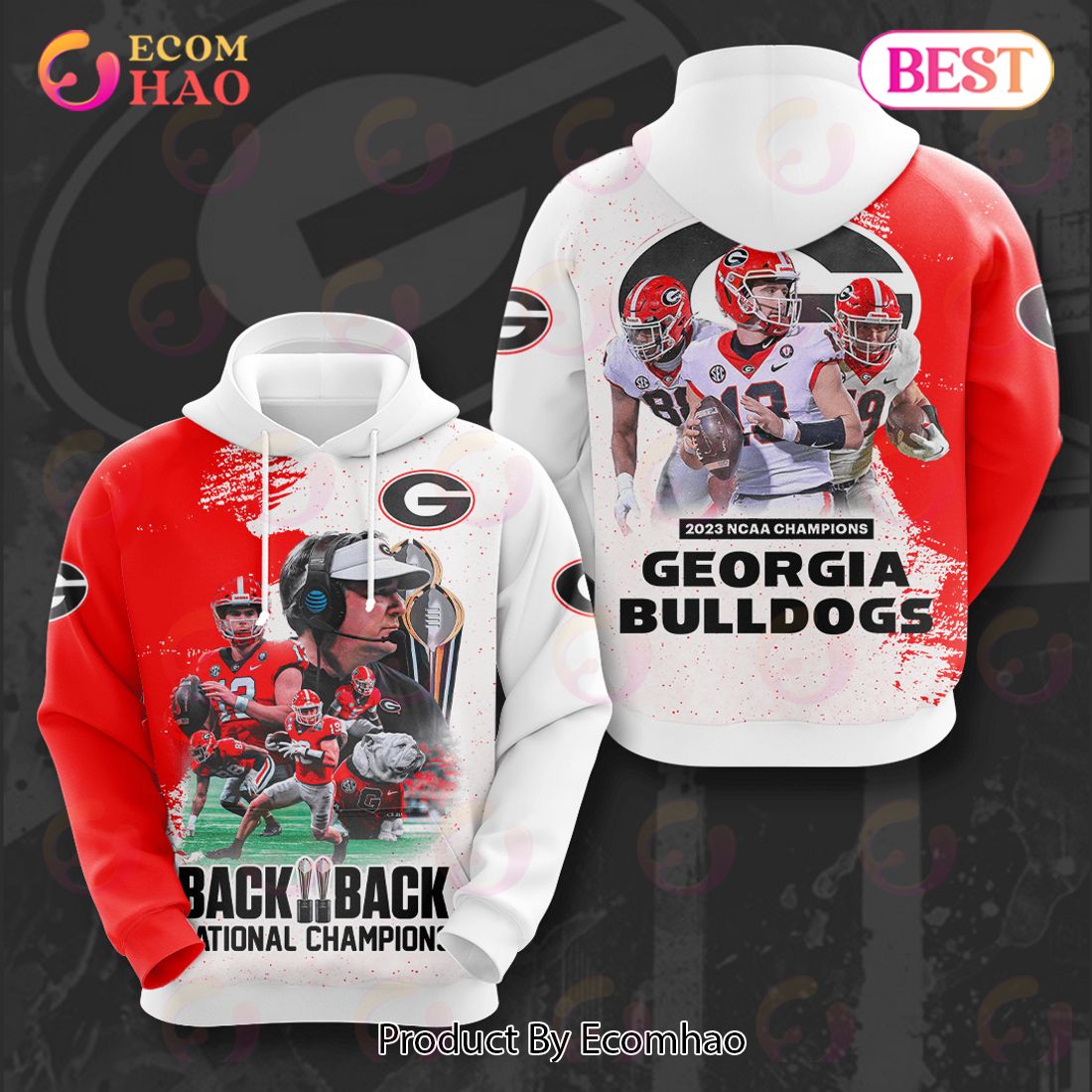 Back To Back National Champions Georgia Bulldogs 2023 NCAA Champions 3D Hoodie