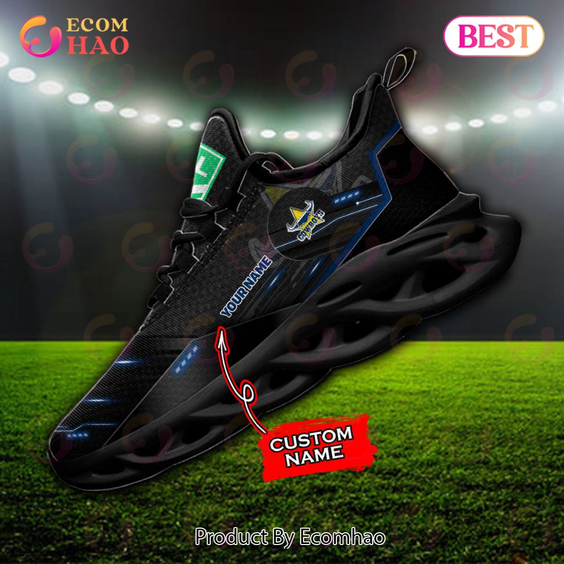 NRL North Queensland Cowboys Max Soul Sneaker Custom Name