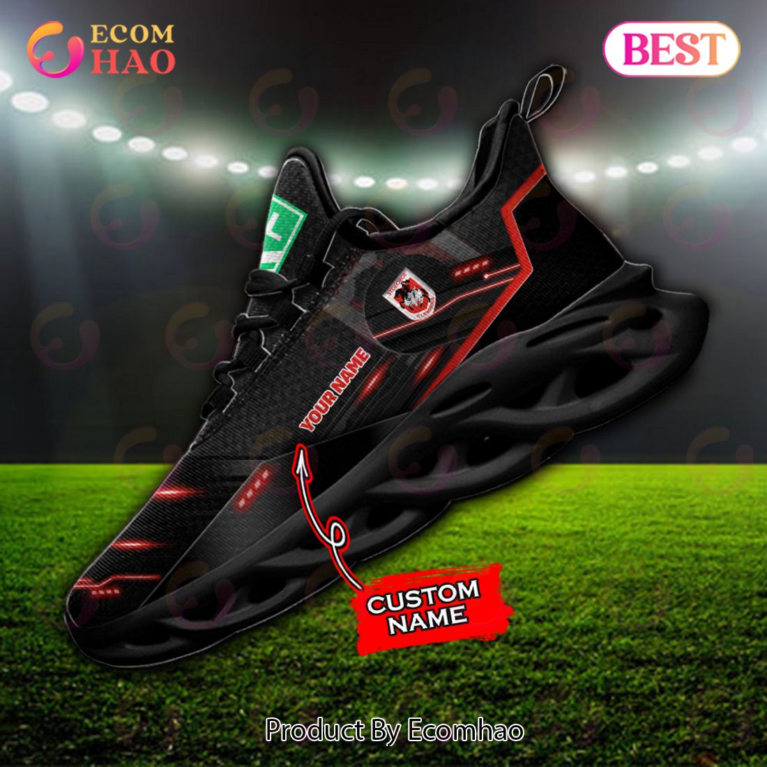 NRL St. George Illawarra Dragons Max Soul Sneaker Custom Name