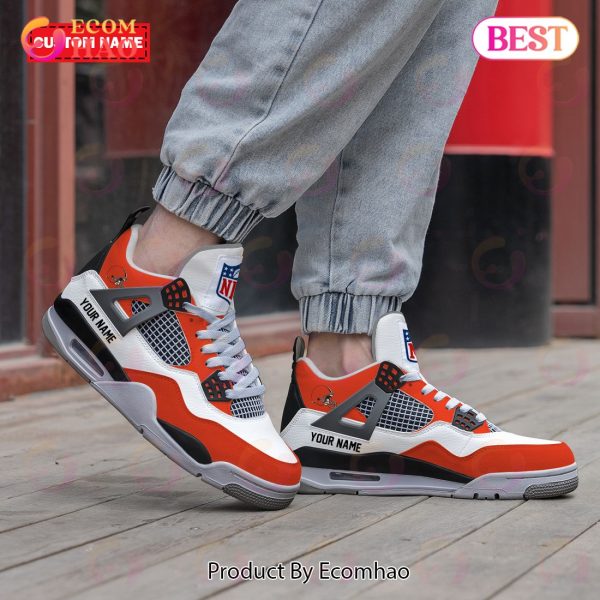 Cleveland Browns Logo Personalized Air Jordan 4 Sneaker - The