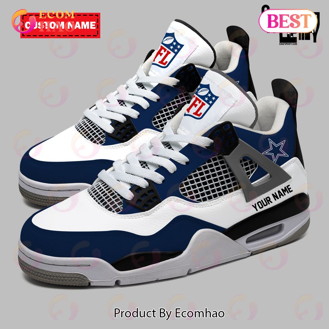 Personalization NFL Dallas Cowboys Air Jordan 4