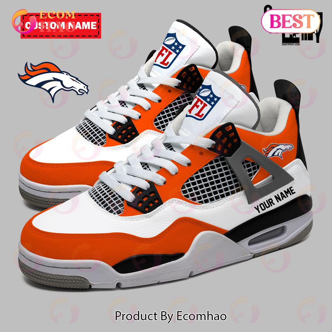 Personalization NFL Denver Broncos Air Jordan 4