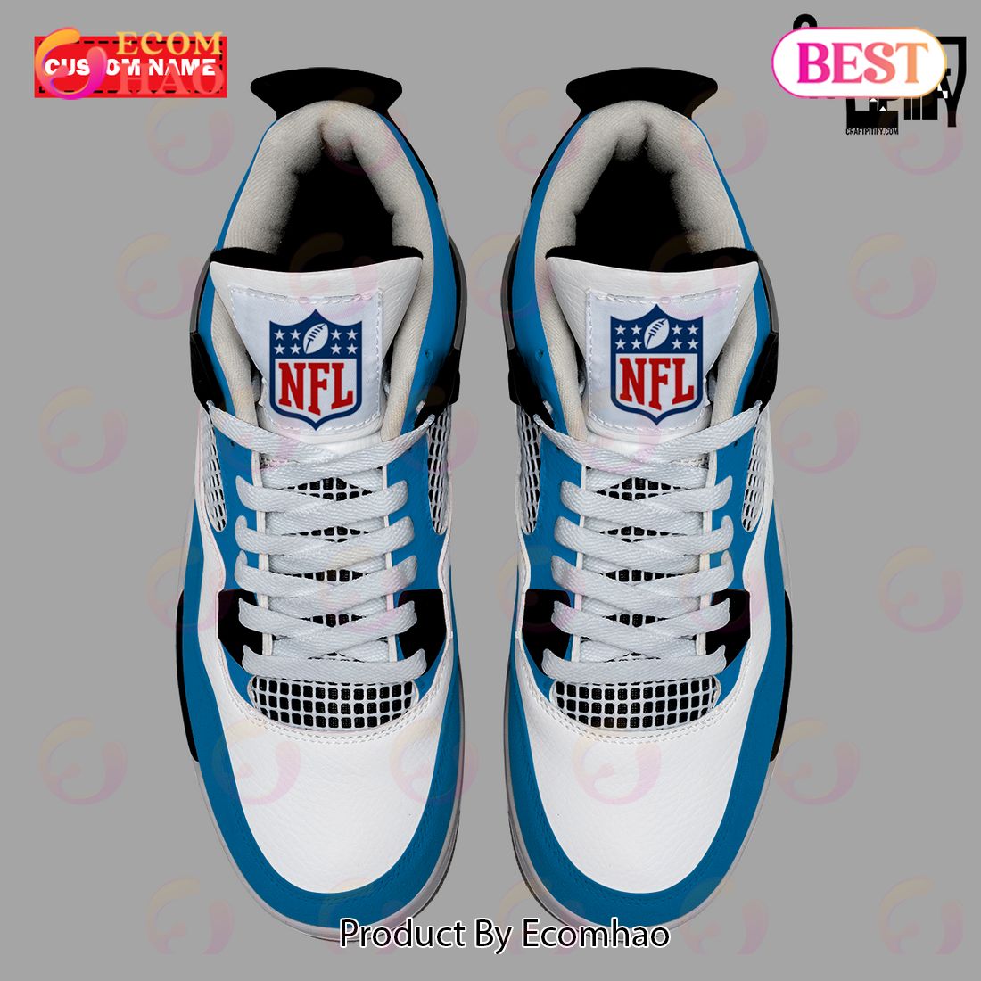 Personalization NFL Detroit Lions Air Jordan 4