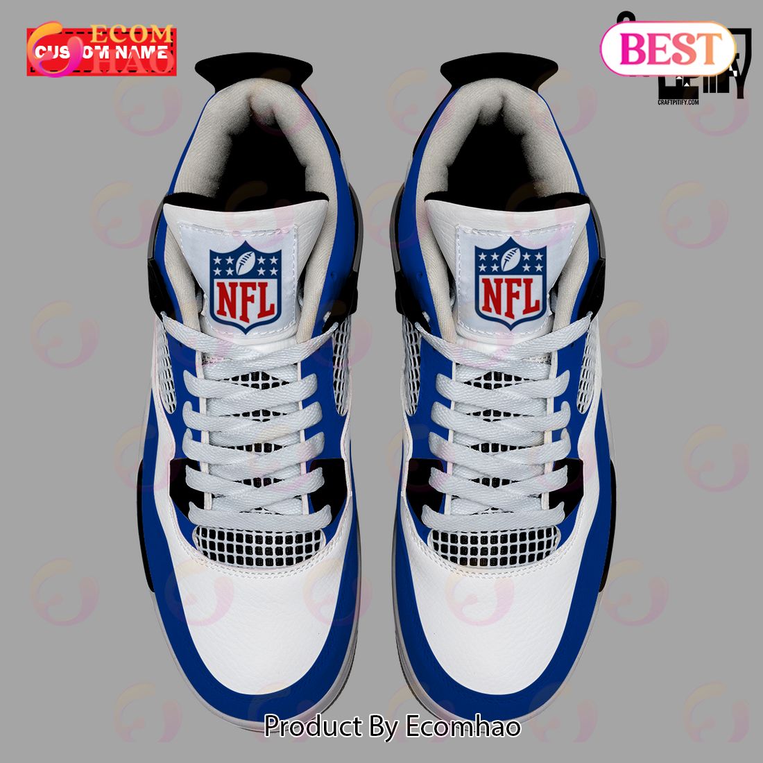 Personalization NFL Los Angeles Rams Air Jordan 4