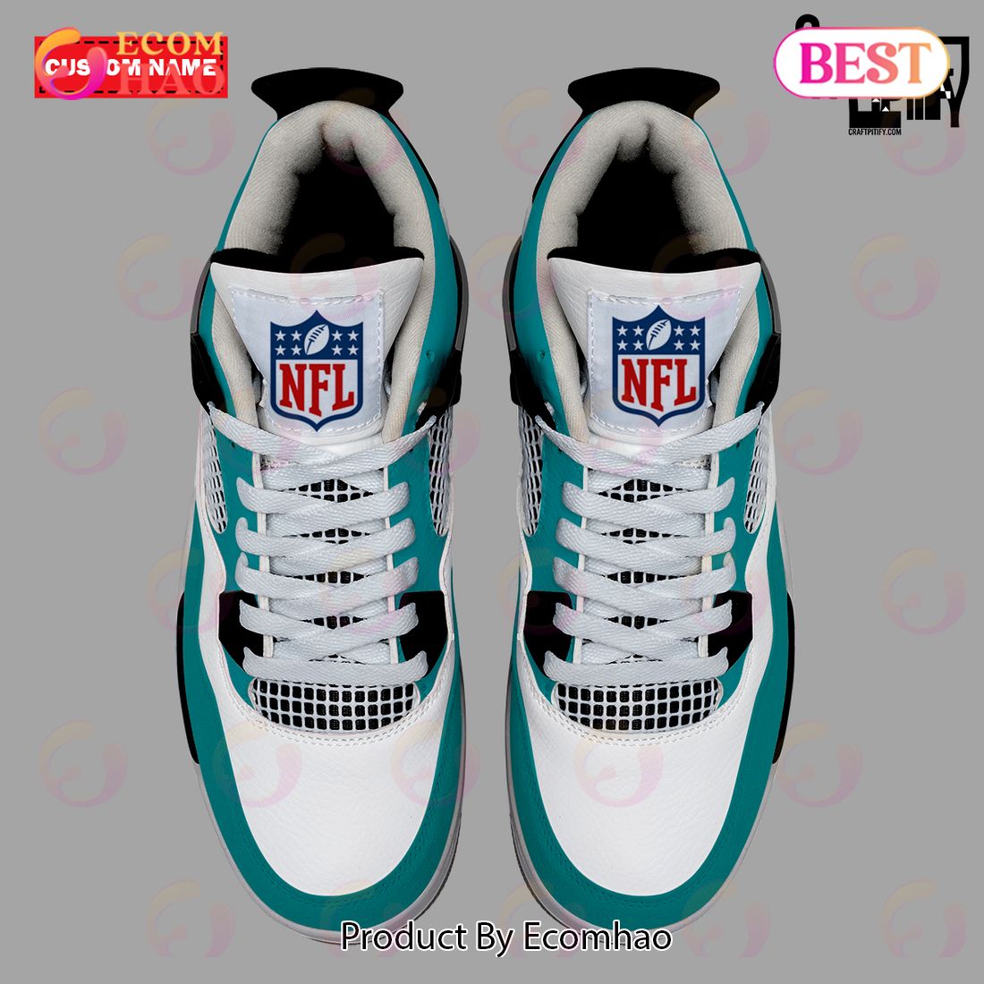 Personalization NFL Miami Dolphins Air Jordan 4