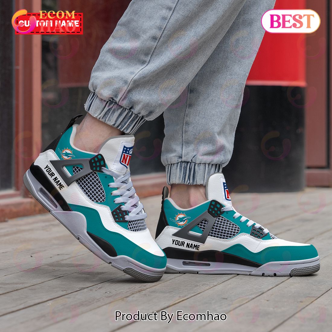 Personalization NFL Miami Dolphins Air Jordan 4