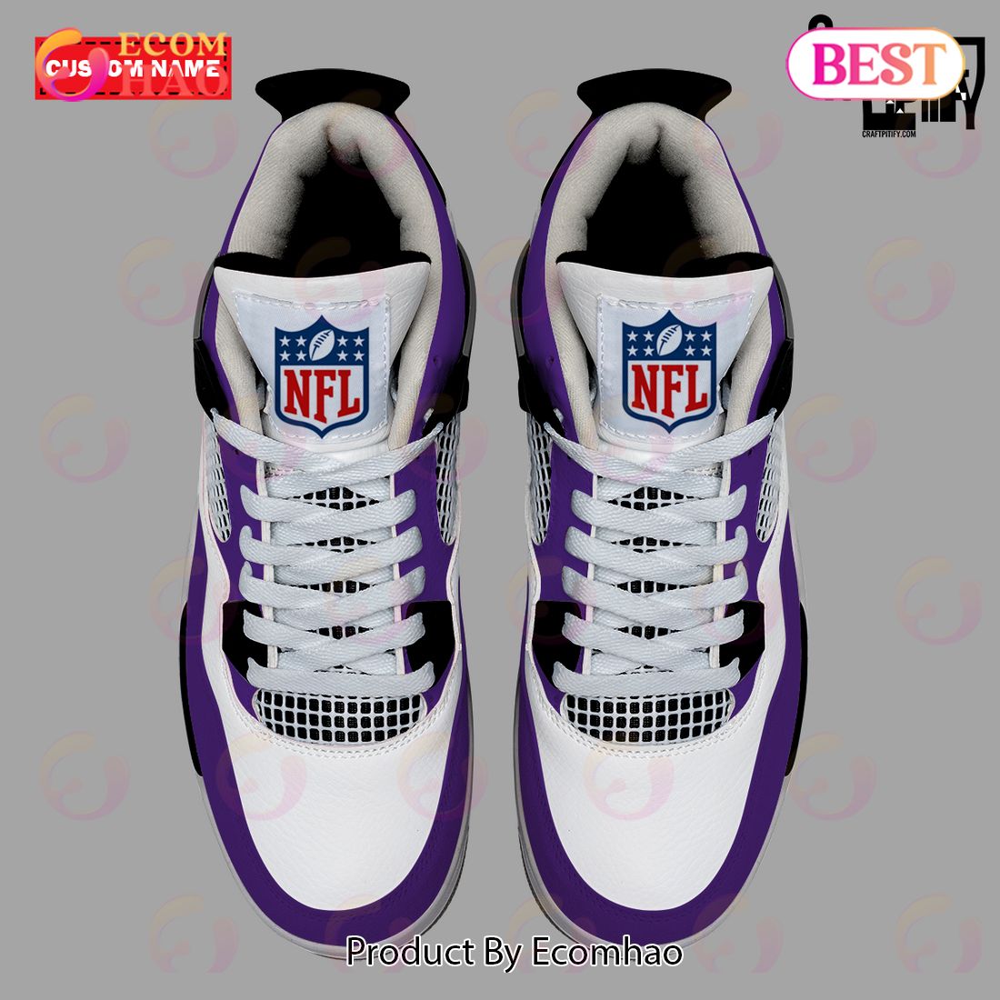 Custom Name NFL Minnesota Vikings Personalized Air Jordan 4 Shoes, Sneaker  - Ecomhao Store