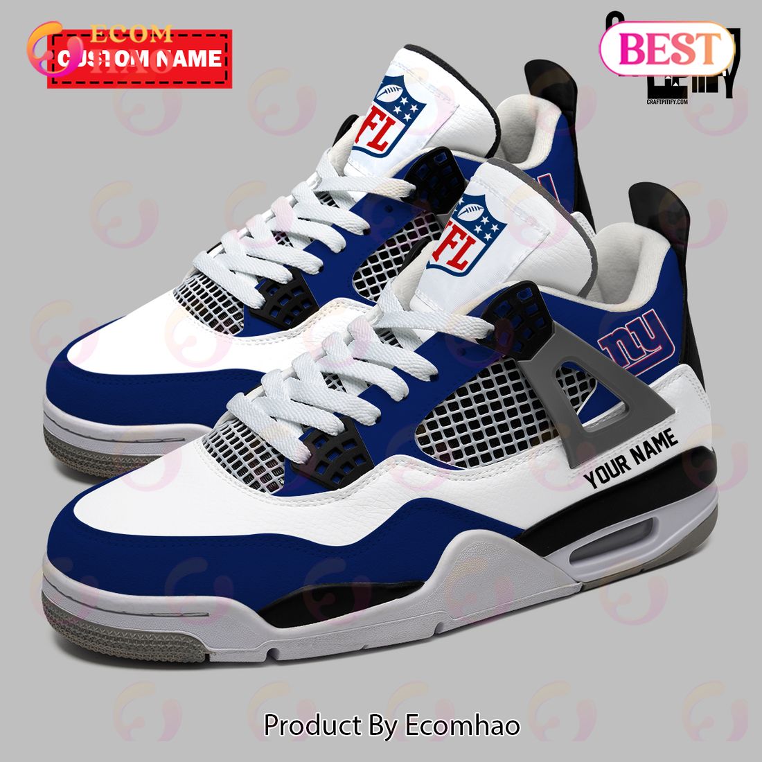 New York Giants Blue Camouflage Personalized Air Jordan 4 Shoes - The  Clothes You'll Ever Need