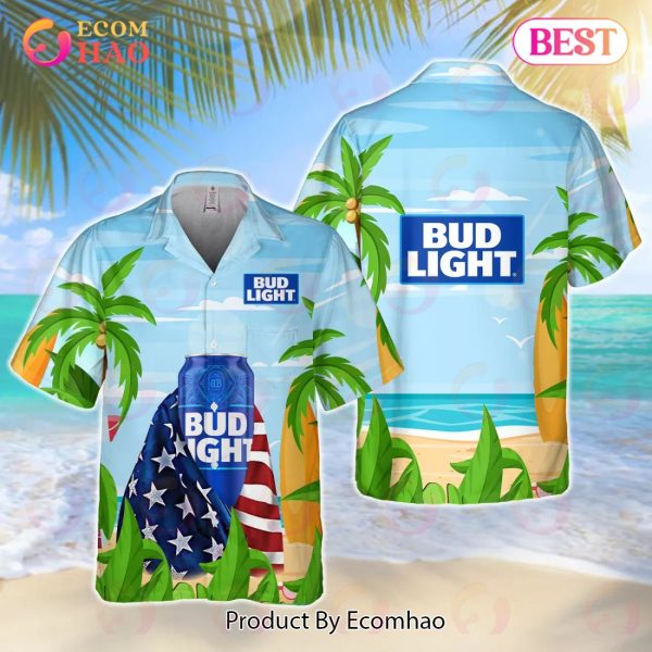 Bud Light Summer Hawaiian Shirt And Shorts Set