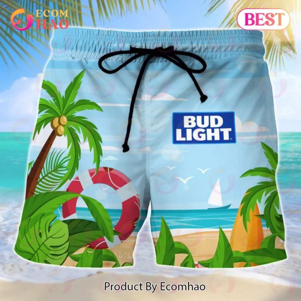 Bud Light Summer Hawaiian Shirt And Shorts Set