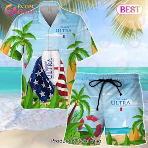 Michelob Ultra Summer Hawaiian Shirt And Shorts Set