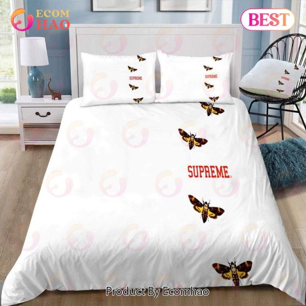 Supreme Butterfly White Luxury Brand Premium Bedding Setsbed Sets Bedroom Sets Comforter Sets Duvet Cover Bedspread