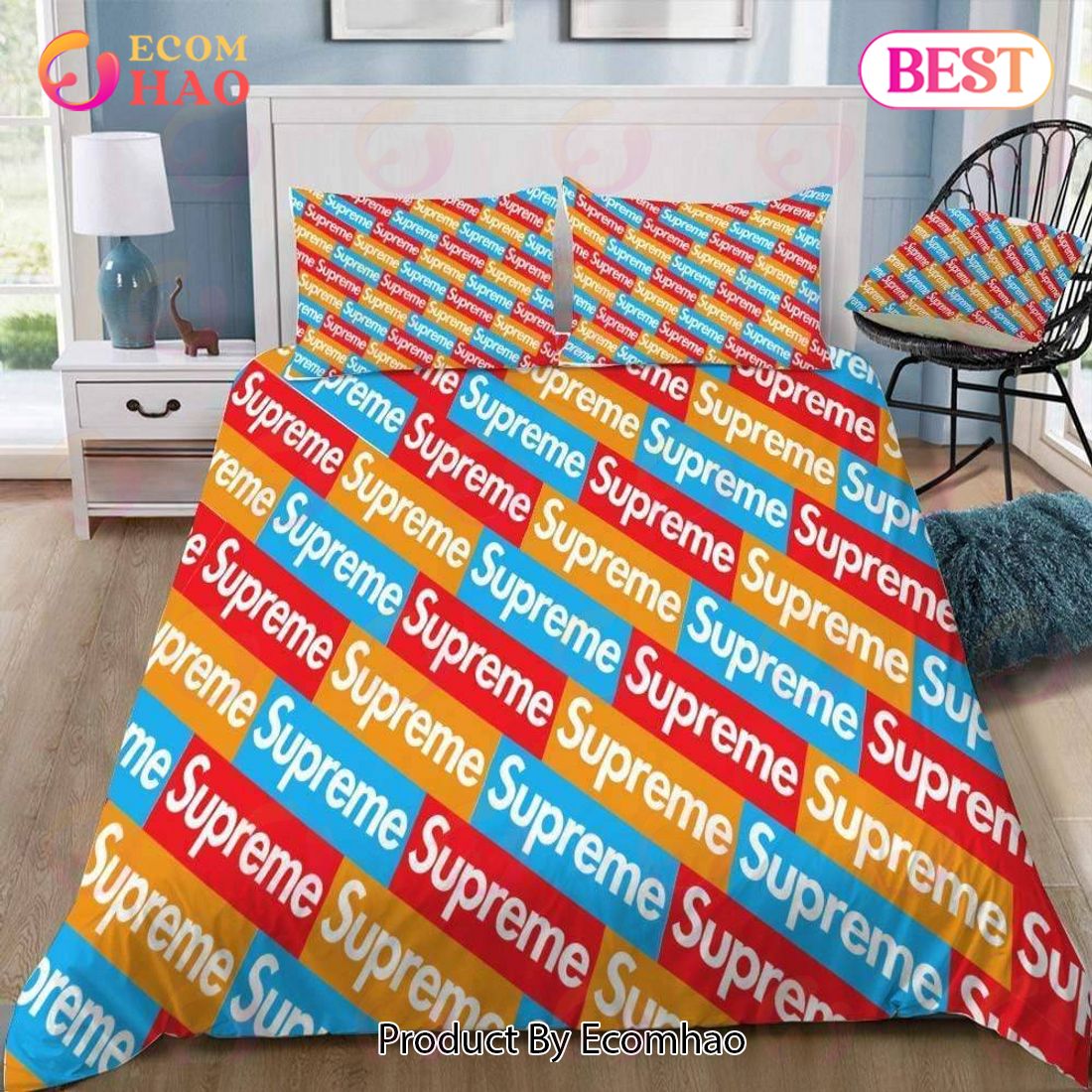Supreme Symbol And Mickey Mouse Quilt Bedding Sets